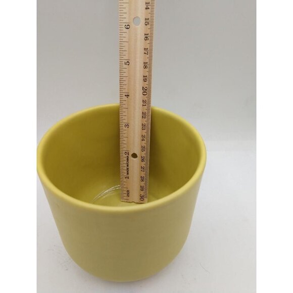 Vintage Yellow Ernestine Glazed Ceramic Planter Pot F199 Mid-Century Modern Styl - Picture 4 of 5